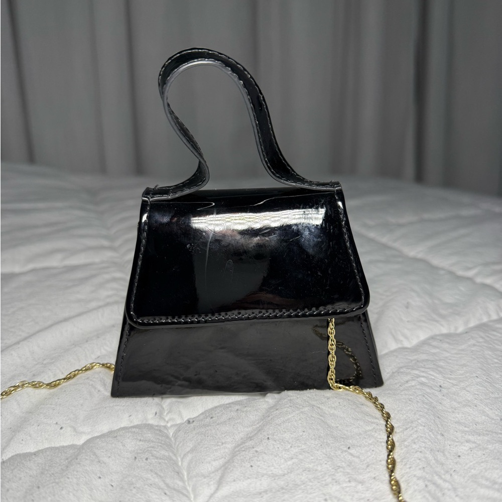 Urban Outfitters Black Patent Leather Handbag